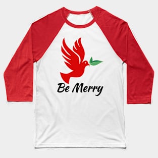 Merry Christmas Wishes with a bird Baseball T-Shirt